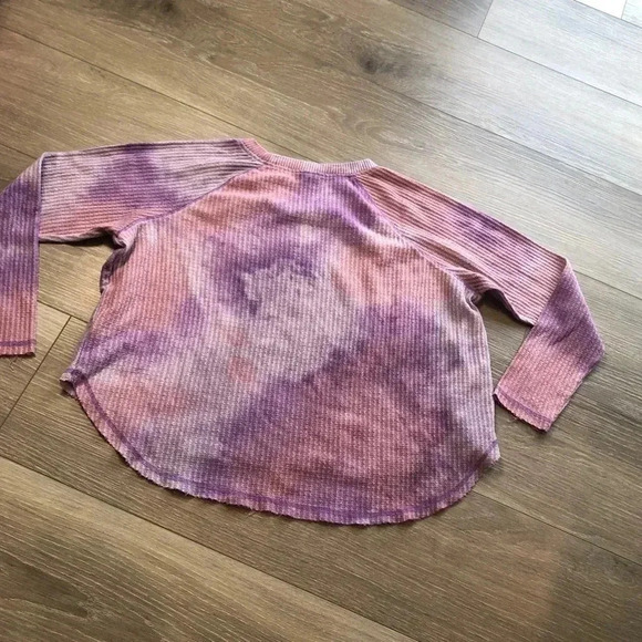 Wild Fable Womens Purple Space Tie Dye Long Sleeve Waffle Knit Size Small - Picture 10 of 12
